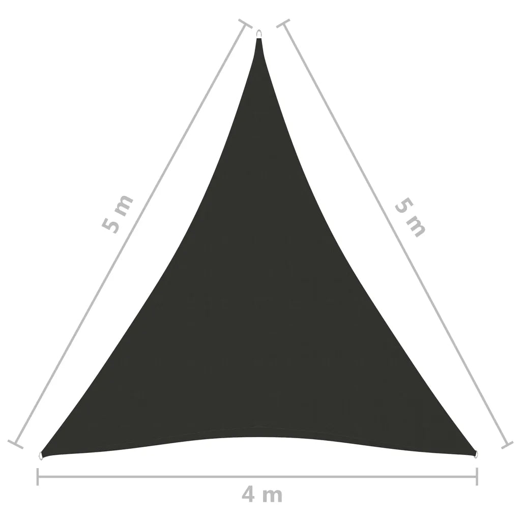 Para-sol estilo vela tecido oxford triangular 4x5x5 m