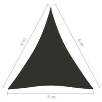 Para-sol estilo vela tecido oxford triangular 5x6x6 m