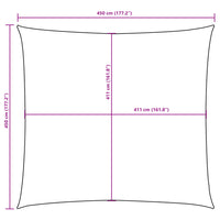 Para-sol estilo vela tecido oxford quadrado 4,5x4,5 m