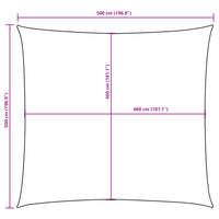 Para-sol estilo vela tecido oxford quadrado 5x5 m