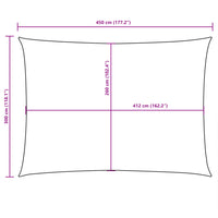 Para-sol estilo vela tecido oxford retangular 3x4,5 m