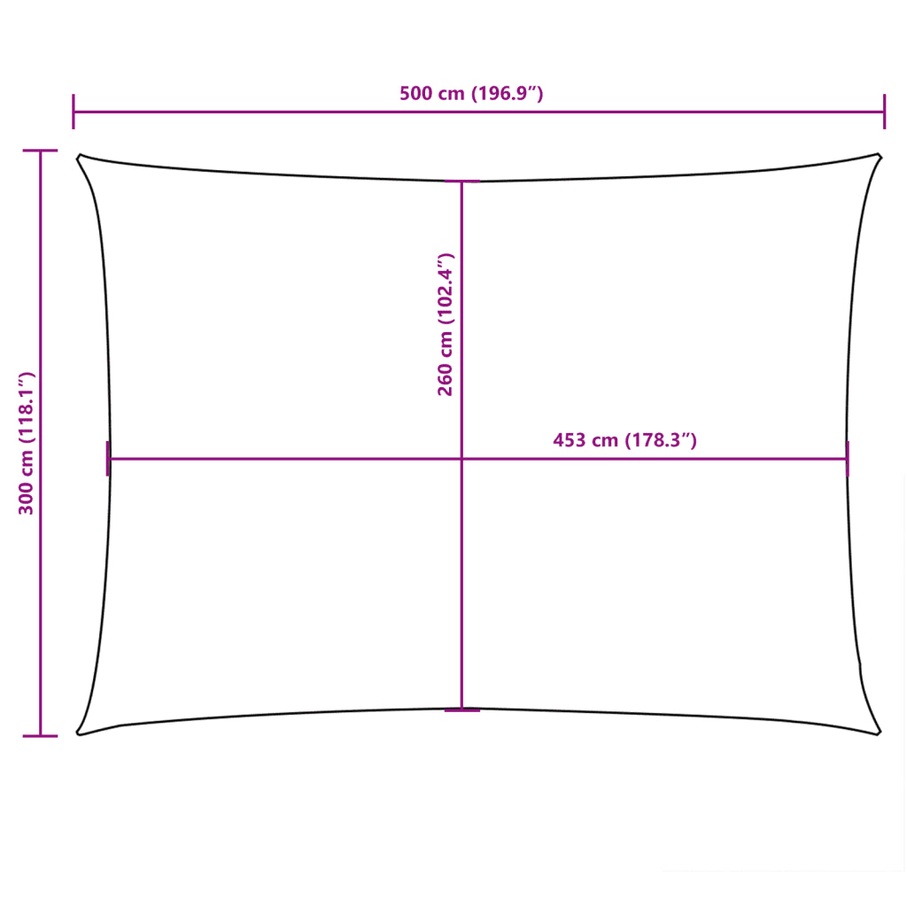 Para-sol estilo vela tecido oxford retangular 3x5 m