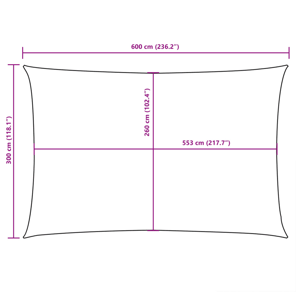 Guarda-Sol tecido Oxford retangular 3x6 m