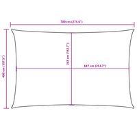 Para-sol estilo vela tecido oxford retangular 4x7 m