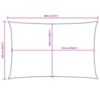 Para-sol estilo vela tecido oxford retangular 6x8 m