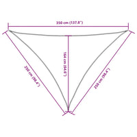Para-sol estilo vela tecido oxford triangular 2,5x2,5x3,5m
