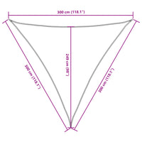 Para-sol estilo vela tecido oxford triangular 3x3x3 m