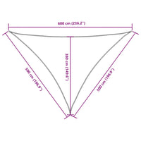 Para-sol estilo vela tecido oxford triangular 5x5x6 m