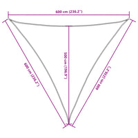Para-sol estilo vela tecido oxford triangular 6x6x6 m