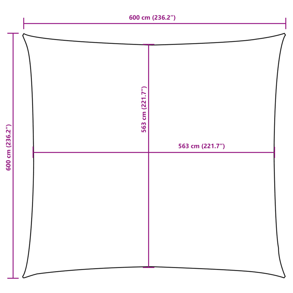 Guarda-sol tecido Oxford quadrado 6x6 m