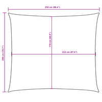 Para-sol estilo vela tecido oxford retangular 2x2,5 m
