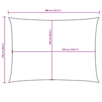 Para-sol estilo vela tecido oxford retangular 2,5x4 m