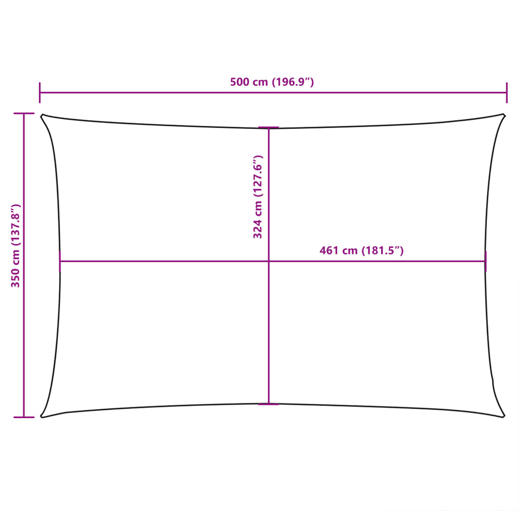 Para-sol tecido oxford retangular 3,5x5 m