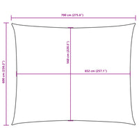 Para-sol estilo vela tecido oxford retangular 6x7 m cor