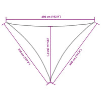 Para-sol est. vela tecido oxford triang. 3,5x3,5x4,9m cor