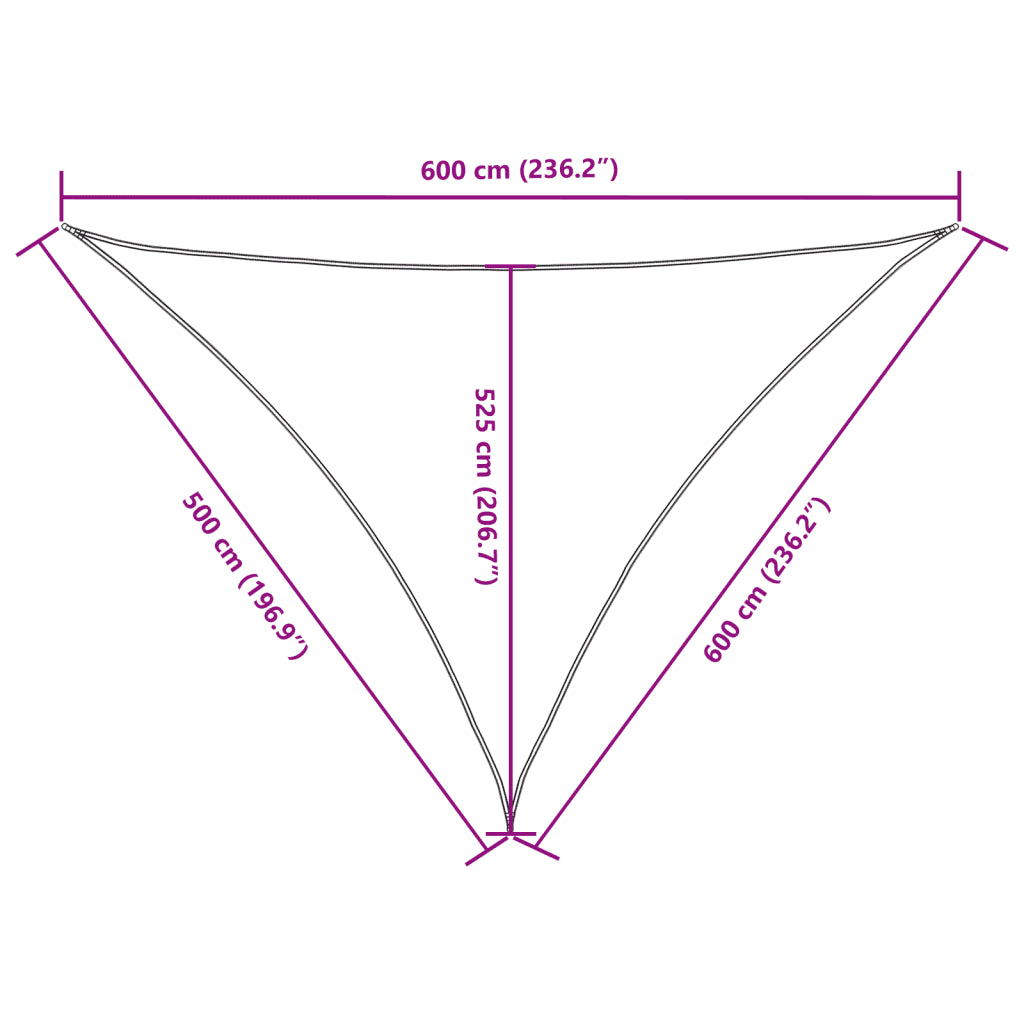 Para-sol estilo vela tecido oxford triangular 5x6x6 m