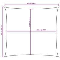 Para-sol estilo vela tecido oxford quadrangular 3,6x3,6m
