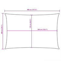 Para-sol estilo vela tecido oxford retangular 2x4 m