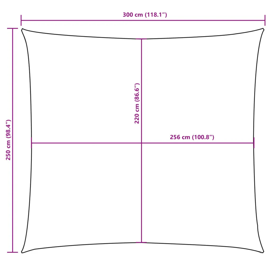 Para-sol estilo vela tecido oxford retangular 2,5x3 m