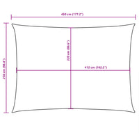 Para-sol estilo vela tecido oxford retangular 2,5x4,5 m