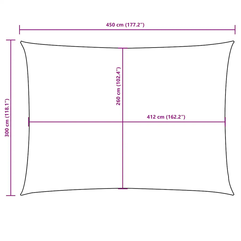 Para-sol estilo vela tecido oxford retangular 3x4,5 m