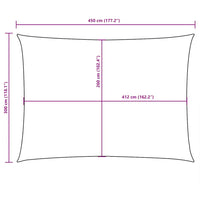 Para-sol estilo vela tecido oxford retangular 3x4,5 m