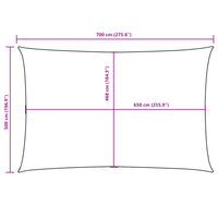 Para-sol estilo vela tecido oxford retangular 5x7 m