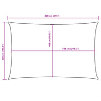 Para-sol estilo vela tecido oxford retangular 5x8 m