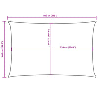Para-sol estilo vela tecido oxford retangular 6x8 m