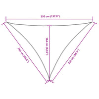 Para-sol vela tecido oxford triangular 2,5x2,5x3,5 m