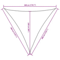 Para-sol estilo vela tecido oxford triangular 3x3x3 m