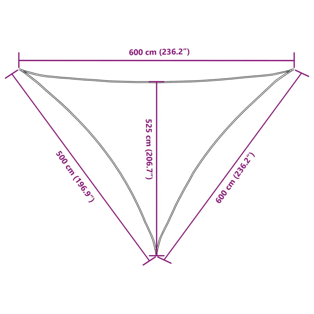 Para-sol estilo vela tecido oxford triangular 5x6x6 m