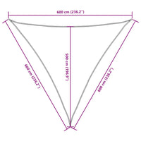 Para-sol estilo vela tecido oxford triangular 6x6x6 m
