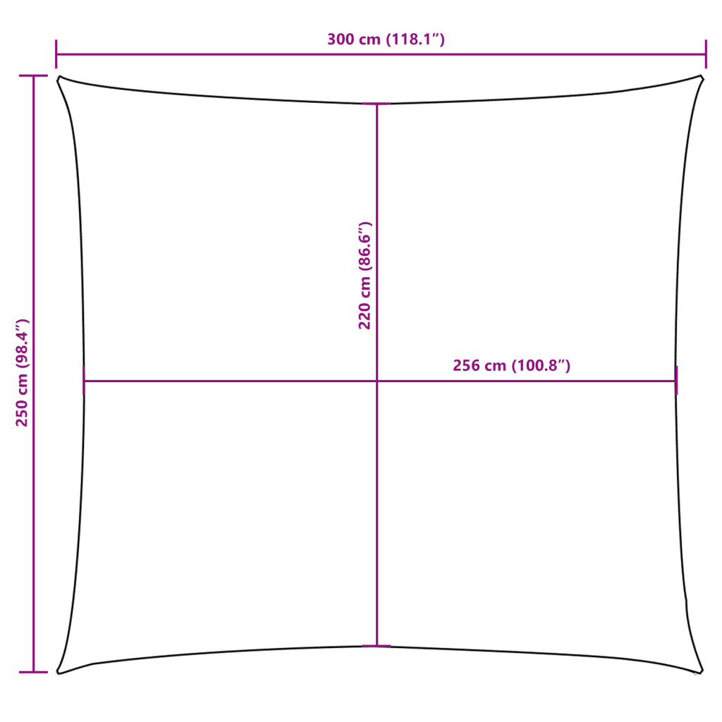 Para-sol estilo vela tecido oxford retangular 2,5x3 m terracota