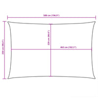 Para-sol est. vela tecido oxford retangular 2,5x5 m terracota