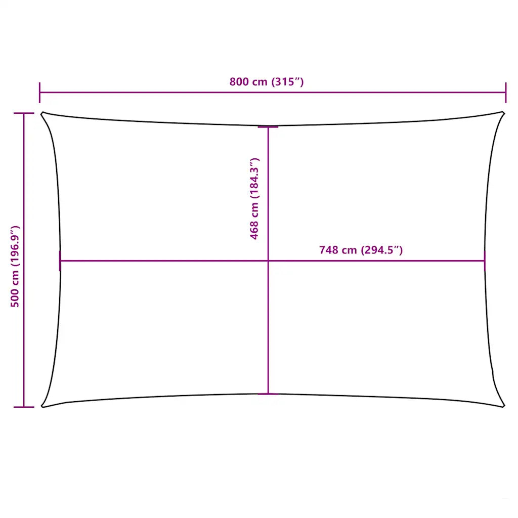 Para-sol estilo vela tecido oxford retangular 5x8 m terracota