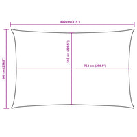 Para-sol estilo vela tecido oxford retangular 6x8 m terracota