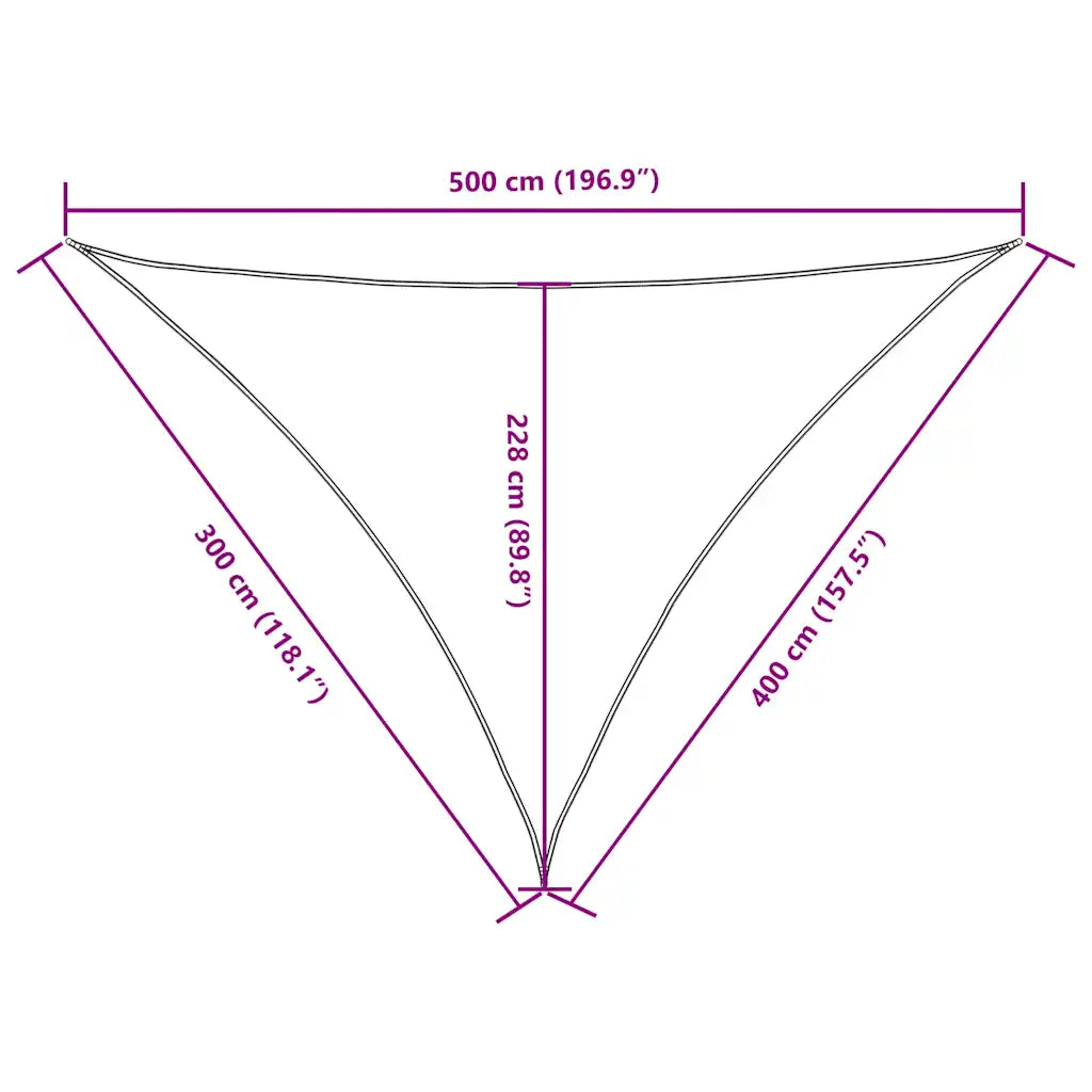 Para-sol estilo vela tecido oxford triangular 3x4x5 m terracota