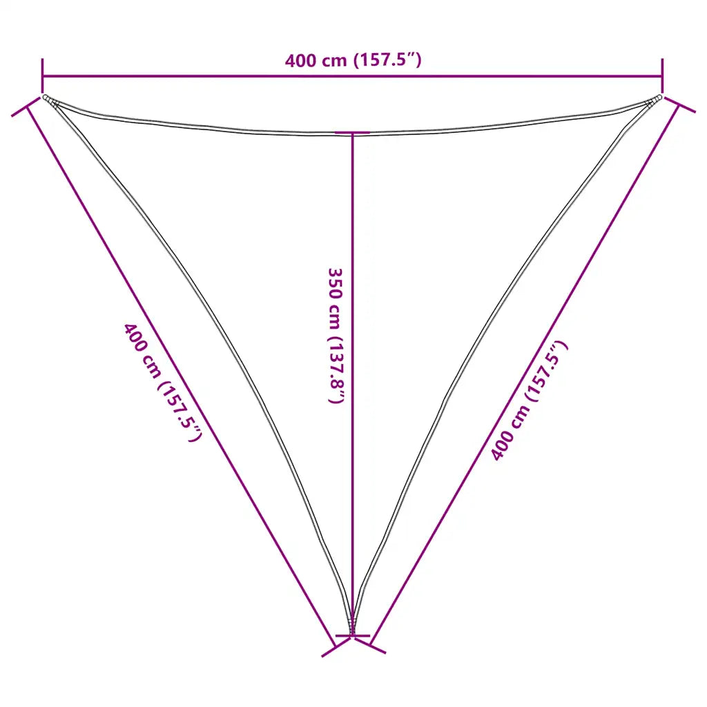 Para-sol estilo vela tecido oxford triangular 4x4x4 m terracota