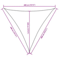 Para-sol estilo vela tecido oxford triangular 4x4x4 m terracota