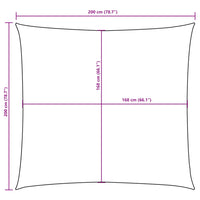 Para-sol vela tecido oxford quadrado 2x2 m