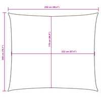 Para-sol estilo vela tecido oxford retangu. 2x2,5m cinza-acast.