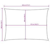 Para-sol vela tecido oxford retangular 3x4,5 m cinza-acast.
