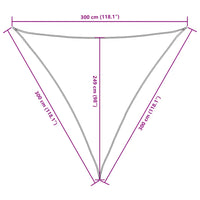 Para-sol vela tecido oxford triangular 3x3x3 m cinza-acast.