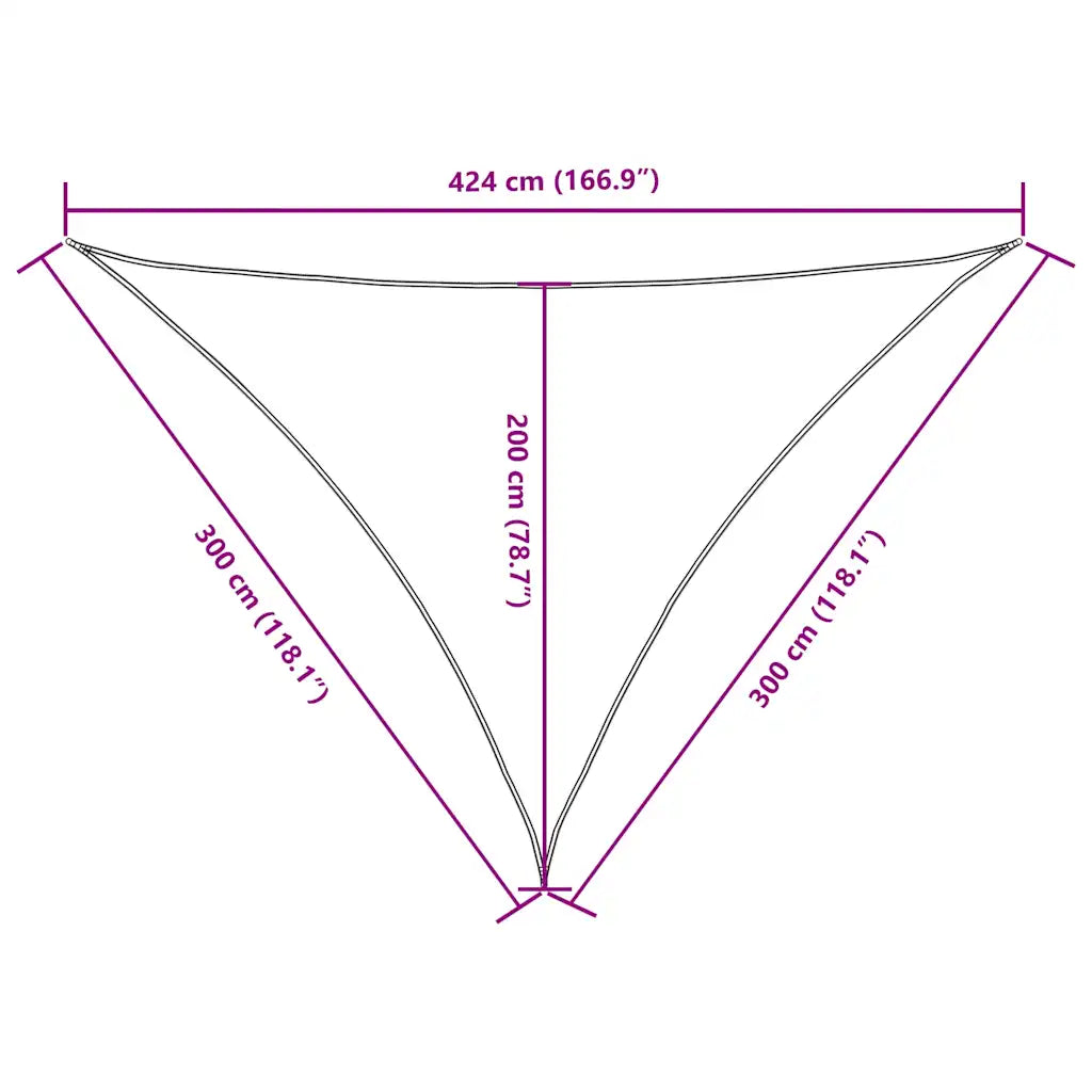 Para-sol vela tecido oxford triangular 3x3x4,24 m cinza-acast.