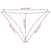 Para-sol vela tecido oxford triangular 3x3x4,24 m cinza-acast.