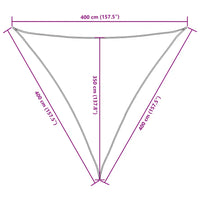 Para-sol vela tecido oxford triangular 4x4x4 m cinza-acast.