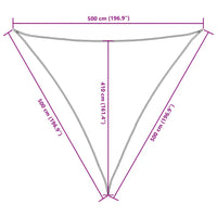 Para-sol vela tecido oxford triangular 5x5x5 m cinza-acast.