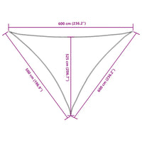 Para-sol vela tecido oxford triangular 5x6x6 m cinza-acast.