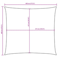 Para-sol vela tecido oxford quadrado 4,5x4,5 m -escuro